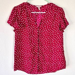 Rebecca Taylor Heart Prink Silk Blouse Size 4